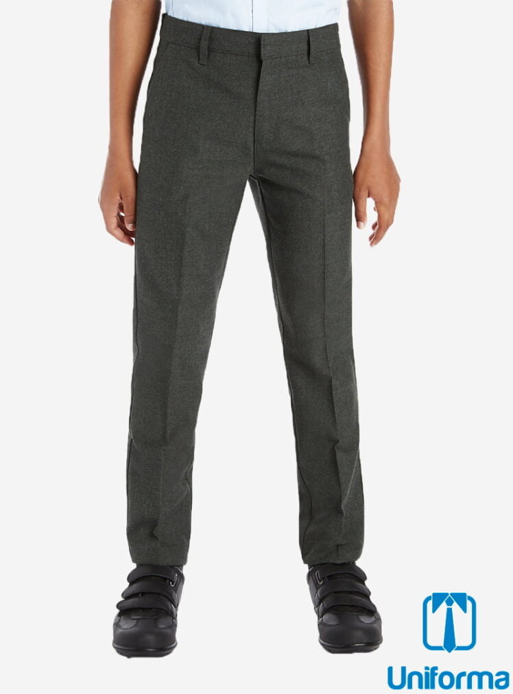 Pantalón slim fit escolar gris