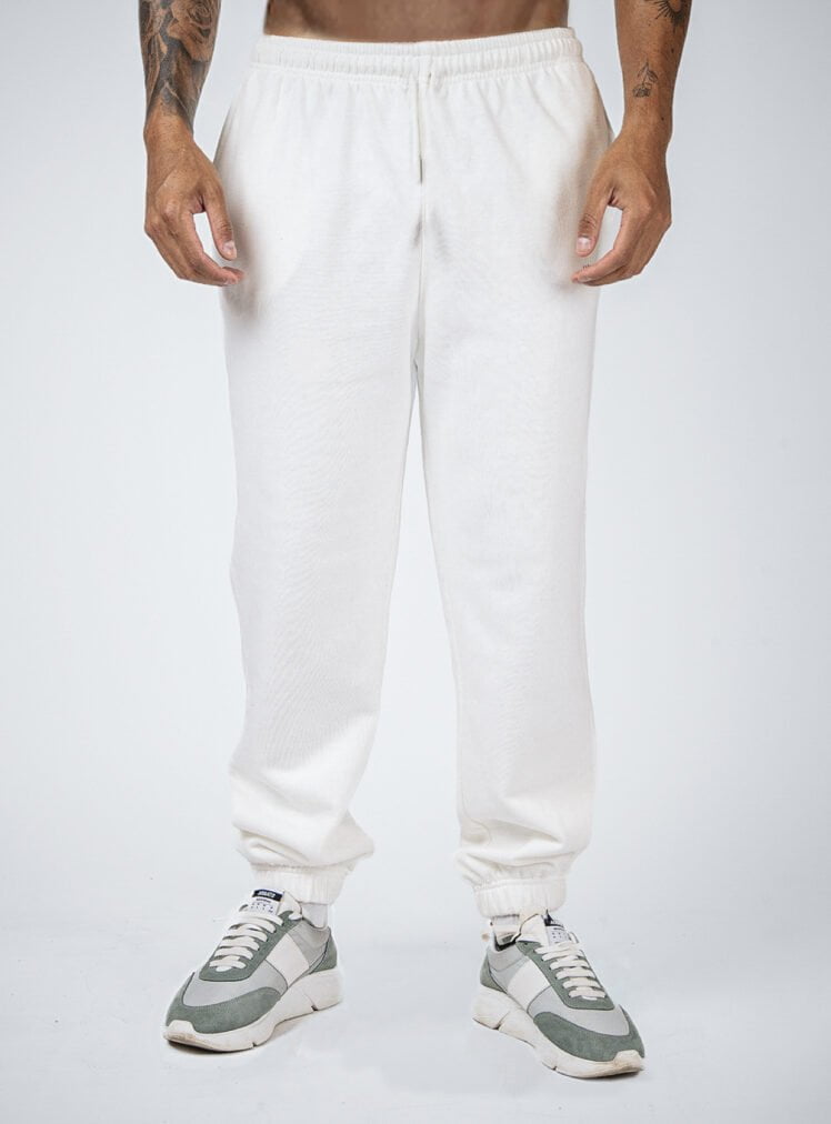 Buzo Jogger Blanco Invierno Lavado Hombre Basic